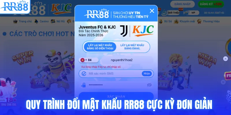 Quy trình đổi mật khẩu RR88 cực kỳ đơn giản